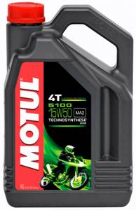 MOTUL 5100 4T (MA2) 15w50 4л (масло моторное) полусинтетика для 4-тактной мототехники